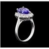Image 3 : 2.70ct Tanzanite and Diamond Ring - 14KT White Gold