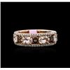 Image 1 : 1.98ctw Morganite, Smokey Topaz and Diamond Ring - 14KT Rose Gold