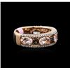 Image 2 : 1.98ctw Morganite, Smokey Topaz and Diamond Ring - 14KT Rose Gold