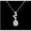 Image 2 : 1.11ctw Diamond Pendant With Chain - 14KT White Gold