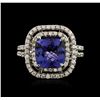Image 1 : 14KT White Gold 3.98ct Tanzanite and Diamond Ring