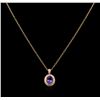 Image 2 : 2.72ct Tanzanite and Diamond Pendant With Chain - 14KT Rose Gold