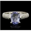 Image 1 : 14KT White Gold 2.60ct Sapphire and Diamond Ring