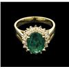 Image 1 : 7.07ct Emerald and Diamond Ring - 14KT Yellow Gold