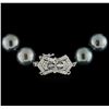 Image 2 : Cultured Pearl and Diamond Necklace - 14KT White Gold