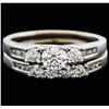 Image 1 : 14KT White Gold 1.00ctw Diamond Wedding Ring Set