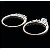 Image 4 : 14KT White Gold 1.00ctw Diamond Wedding Ring Set