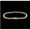Image 2 : 18KT Yellow Gold 4.98ctw Diamond Tennis Bracelet