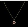 Image 1 : 4.96ct Ruby and Diamond Pendant With Chain - 14KT Yellow Gold