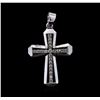 Image 1 : 0.50ctw Diamond Cross Pendant - 14KT White Gold