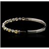 Image 3 : 4.18ctw Yellow Sapphire and Diamond Bangle Bracelet - 18KT White Gold