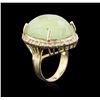 Image 3 : 14KT Yellow Gold 32.12ct Green Tourmaline and Diamond Ring