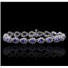 Image 1 : 14KT White Gold 8.55ctw Tanzanite and Diamond Bracelet