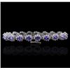Image 2 : 14KT White Gold 8.55ctw Tanzanite and Diamond Bracelet