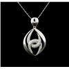 Image 2 : 14KT White Gold 1.40ctw Diamond Pendant With Chain