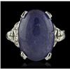 Image 1 : SILVER 7.55ct Tanzanite and White Topaz Ring
