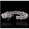 Image 3 : 14KT White Gold 5.81ctw Tanzanite and Diamond Bracelet
