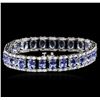 Image 2 : 14KT White Gold 17.64ctw Tanzanite and Diamond Bracelet