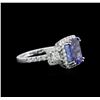 Image 2 : 3.35ct Tanzanite and Diamond Ring - 18KT White Gold