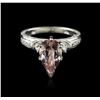 Image 1 : 14KT White Gold 2.23ct Morganite and Diamond Ring