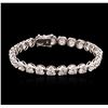 Image 1 : 18KT White Gold 10.64ctw Diamond Tennis Bracelet