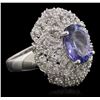 Image 2 : 14KT White Gold 3.32ct Tanzanite and Diamond Ring