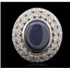 Image 1 : 14KT White Gold 7.56ct Sapphire and Diamond Ring