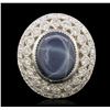 Image 2 : 14KT White Gold 7.56ct Sapphire and Diamond Ring