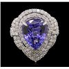 Image 1 : 14KT White Gold 5.42ct Tanzanite and Diamond Ring