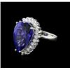 Image 2 : 14KT White Gold GIA Certified 16.98ct Tanzanite and Diamond Ring