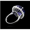 Image 3 : 14KT White Gold GIA Certified 16.98ct Tanzanite and Diamond Ring