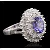 Image 2 : 14KT White Gold 2.38ct Tanzanite and Diamond Ring
