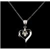 Image 1 : 14KT White Gold 0.25ctw Diamond Pendant With Chain