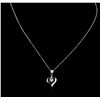 Image 2 : 14KT White Gold 0.25ctw Diamond Pendant With Chain