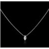 Image 2 : 14KT White Gold 0.22ct Diamond Solitaire Necklace