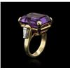 Image 3 : 14KT Yellow Gold 20.59ct Amethyst and Diamond Ring