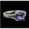 Image 2 : 14KT White Gold 2.37ct Tanzanite and Diamond Ring