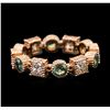 Image 1 : 14KT Rose Gold 1.02ctw Green Chrysoberyl and Diamond Ring