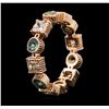 Image 2 : 14KT Rose Gold 1.02ctw Green Chrysoberyl and Diamond Ring