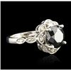Image 2 : 14KT White Gold 3.68ct Black Diamond Ring