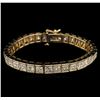Image 1 : 25.40ctw Diamond Tennis Bracelet - 14KT Yellow Gold