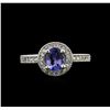 Image 1 : 0.81ct Tanzanite and Diamond Ring - 14KT White Gold