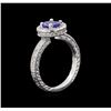 Image 3 : 0.81ct Tanzanite and Diamond Ring - 14KT White Gold
