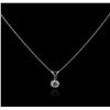 Image 1 : 14KT White Gold 0.31ct Diamond Solitaire Pendant With Chain