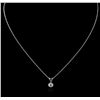 Image 2 : 14KT White Gold 0.31ct Diamond Solitaire Pendant With Chain