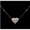 Image 2 : 18KT White Gold 3.61ctw Diamond Heart Necklace