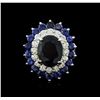 Image 1 : 14KT White Gold 8.00ctw Sapphire and Diamond Ring