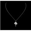 Image 1 : 14KT White Gold 0.69ctw Diamond Pendant With Chain