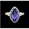 Image 1 : 14KT White Gold 2.61ct Tanzanite and Diamond Ring