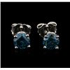 Image 1 : 14KT White Gold 0.86ctw Fancy Blue Diamond Stud Earrings